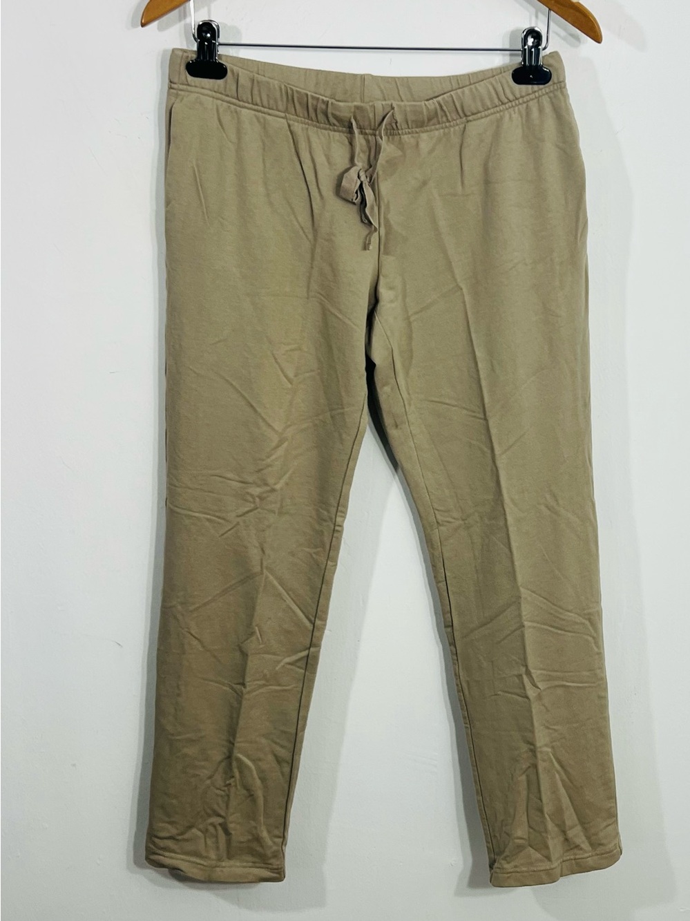 Pure Jill Beige Taupe Elastic Waist Drawstring Comfy Loungewear Pima Cotton